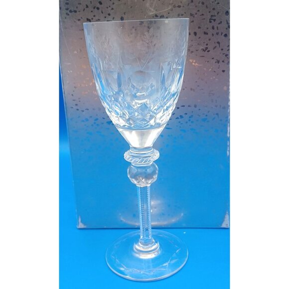 Rogaska Gallia Set Of 6 Floral Etched Cut Lead Crystal Wine Glasses 7" Tall - Picture 11 of 14
